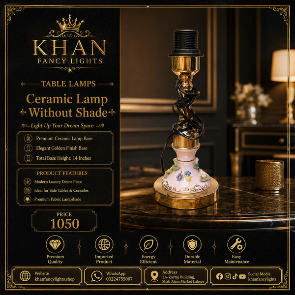 Ceramic Lamp Without Shade