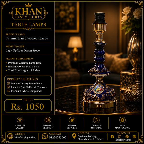 Ceramic Lamp without Shade