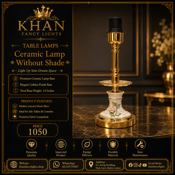 Ceramic Lamp Without Shade