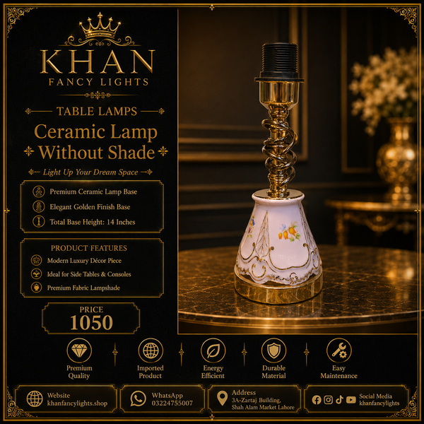 Ceramic Lamp Without Shade