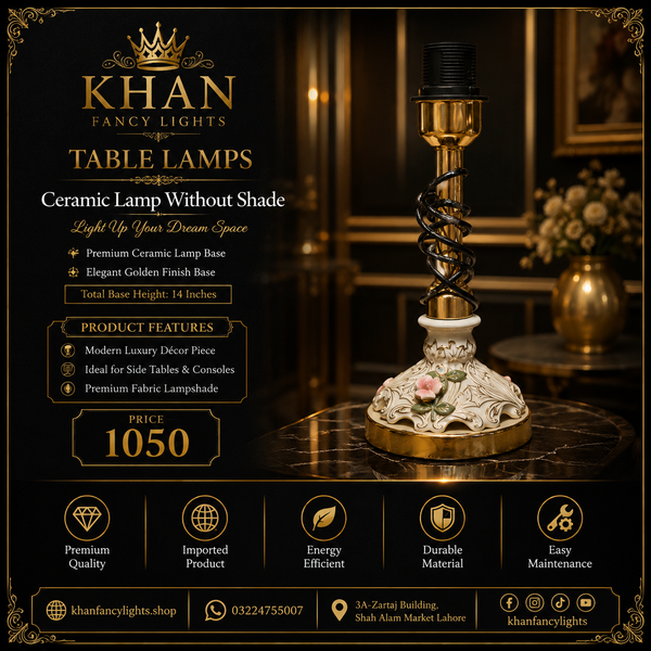 Ceramic Lamp Without Shade