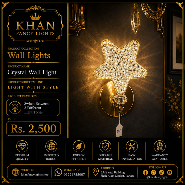 Star Shape Crystal Wall Light