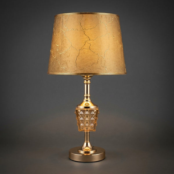 Amber Cut-Glass Urn Table Lamp