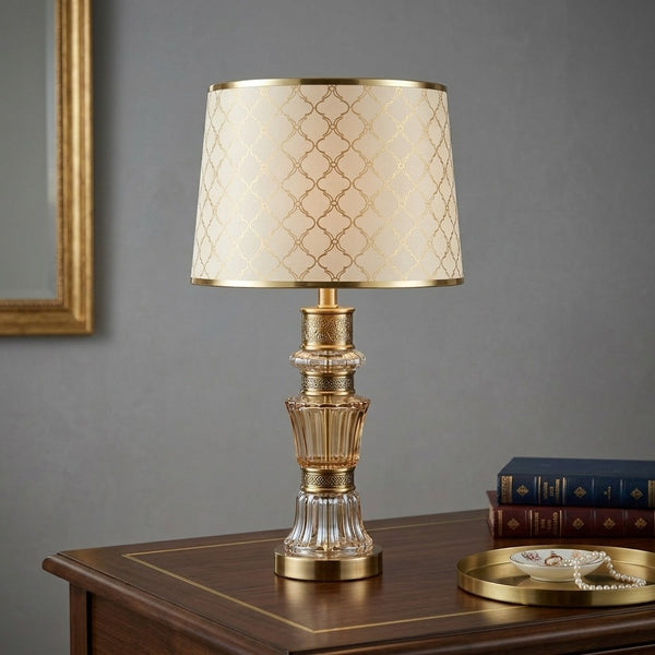 Heritage Trellis Cut Glass Table Lamp
